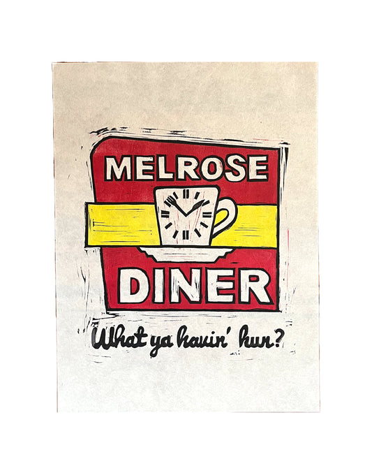 Melrose Diner Print On Mulberry Paper 9x12