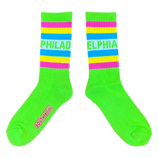 Philadelphia Sunrise Socks (Lime)